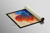Crimson Frost Solitude — 3D Haptic Embossed High-Gloss Luxury Wall Art