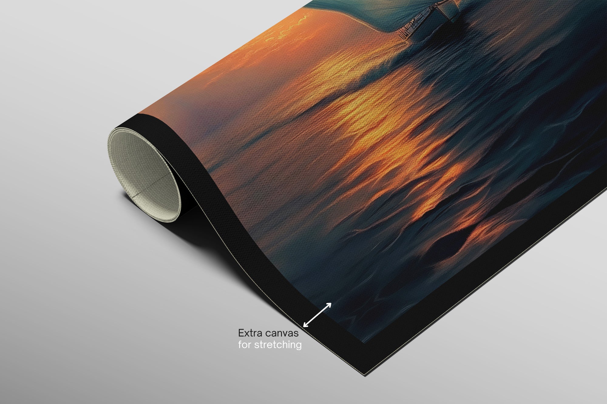 Azure Voyage: Golden Horizon — 3D Haptic Embossed High-Gloss Luxury Wall Art