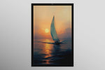 Azure Voyage: Golden Horizon — 3D Haptic Embossed High-Gloss Luxury Wall Art