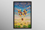 Vuelo del corazón globo — Arte mural de lujo 3D háptico en relieve de alto brillo