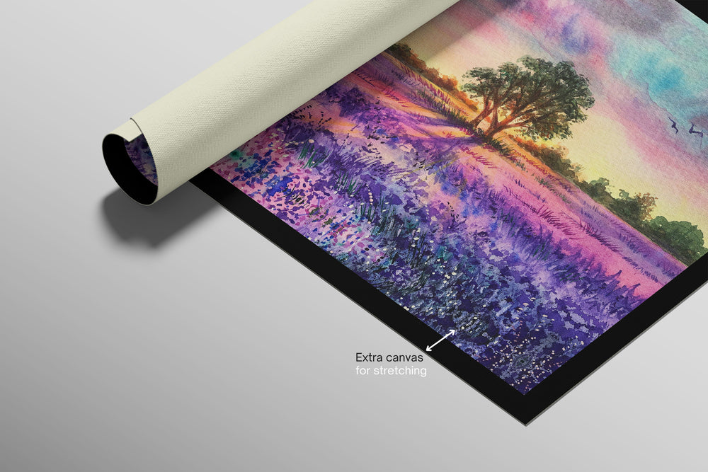 Lavender Sunset Tree — 3D Haptic Embossed High-Gloss Luxury Wall Art