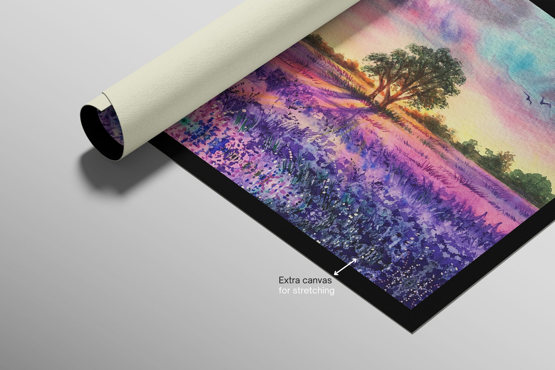Lavender Sunset Tree — 3D Haptic Embossed High-Gloss Luxury Wall Art