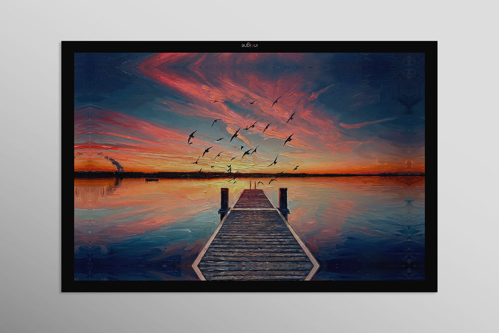 Twilight Pier Sojourn — 3D Haptic Embossed High-Gloss Luxury Wall Art