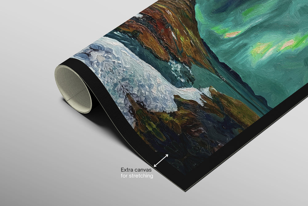 Arctic Aurora Cascade – 3D Haptic Embossed High-Gloss Luxury Wall Art