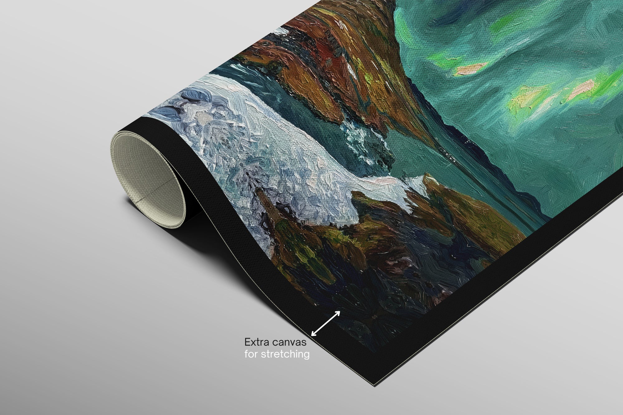 Arctic Aurora Cascade – 3D Haptic Embossed High-Gloss Luxury Wall Art