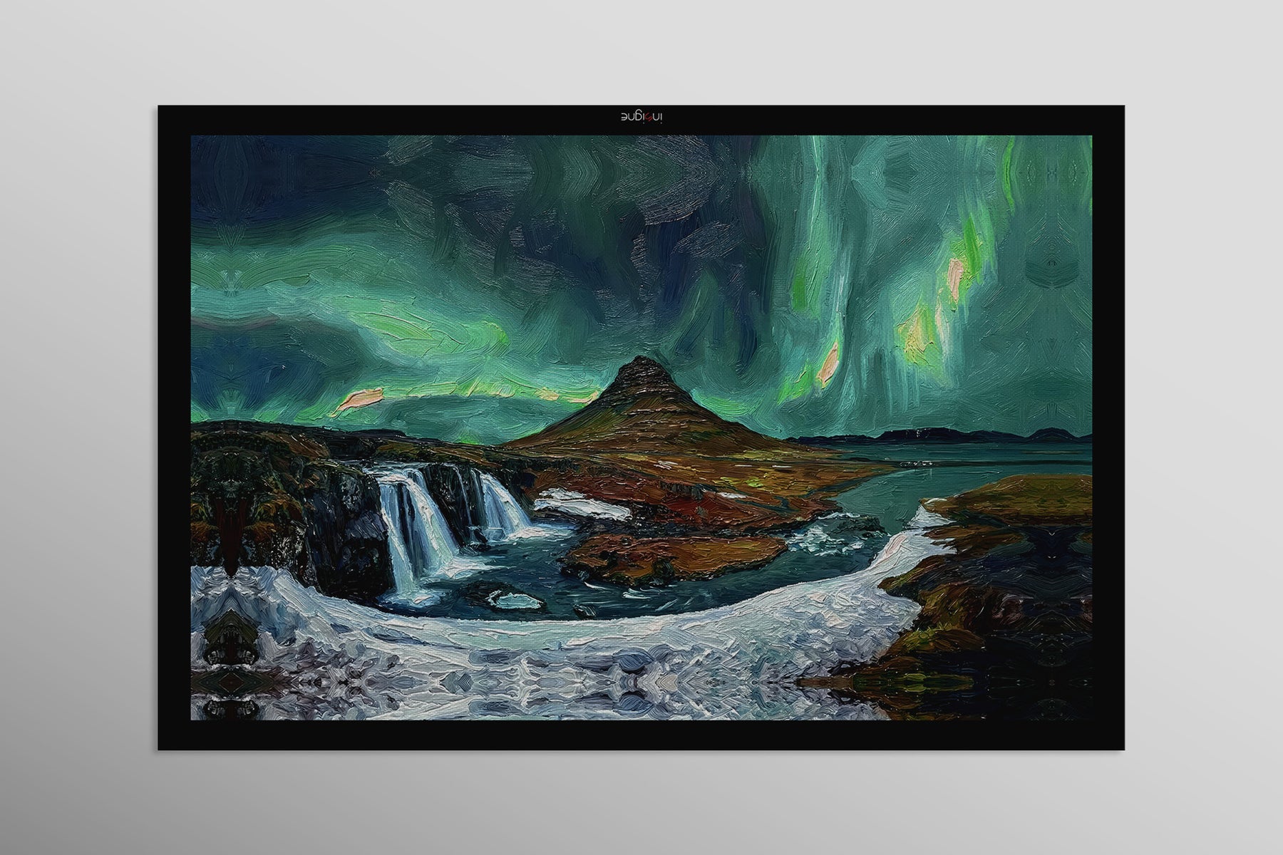 Arctic Aurora Cascade – 3D Haptic Embossed High-Gloss Luxury Wall Art