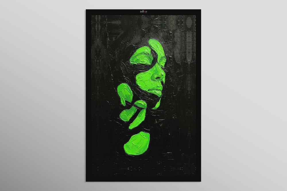 Emerald Silence – 3D Haptic Embossed High-Gloss Luxury Wall Art