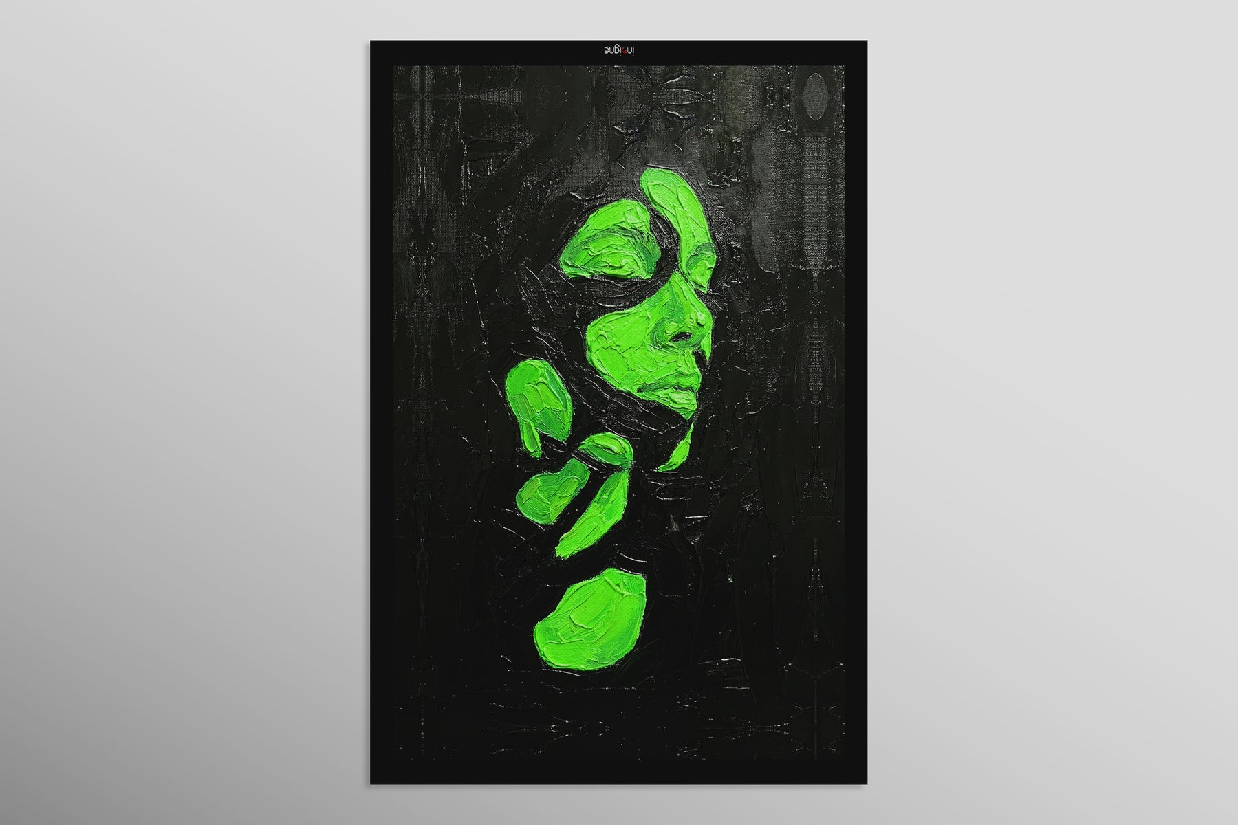 Emerald Silence – 3D Haptic Embossed High-Gloss Luxury Wall Art