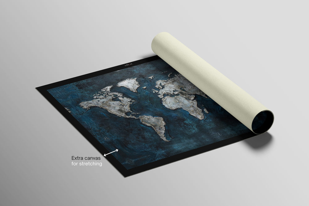 Atlas métallisé saphir — Tableau mural de luxe 3D haptique en relief, ultra-brillant