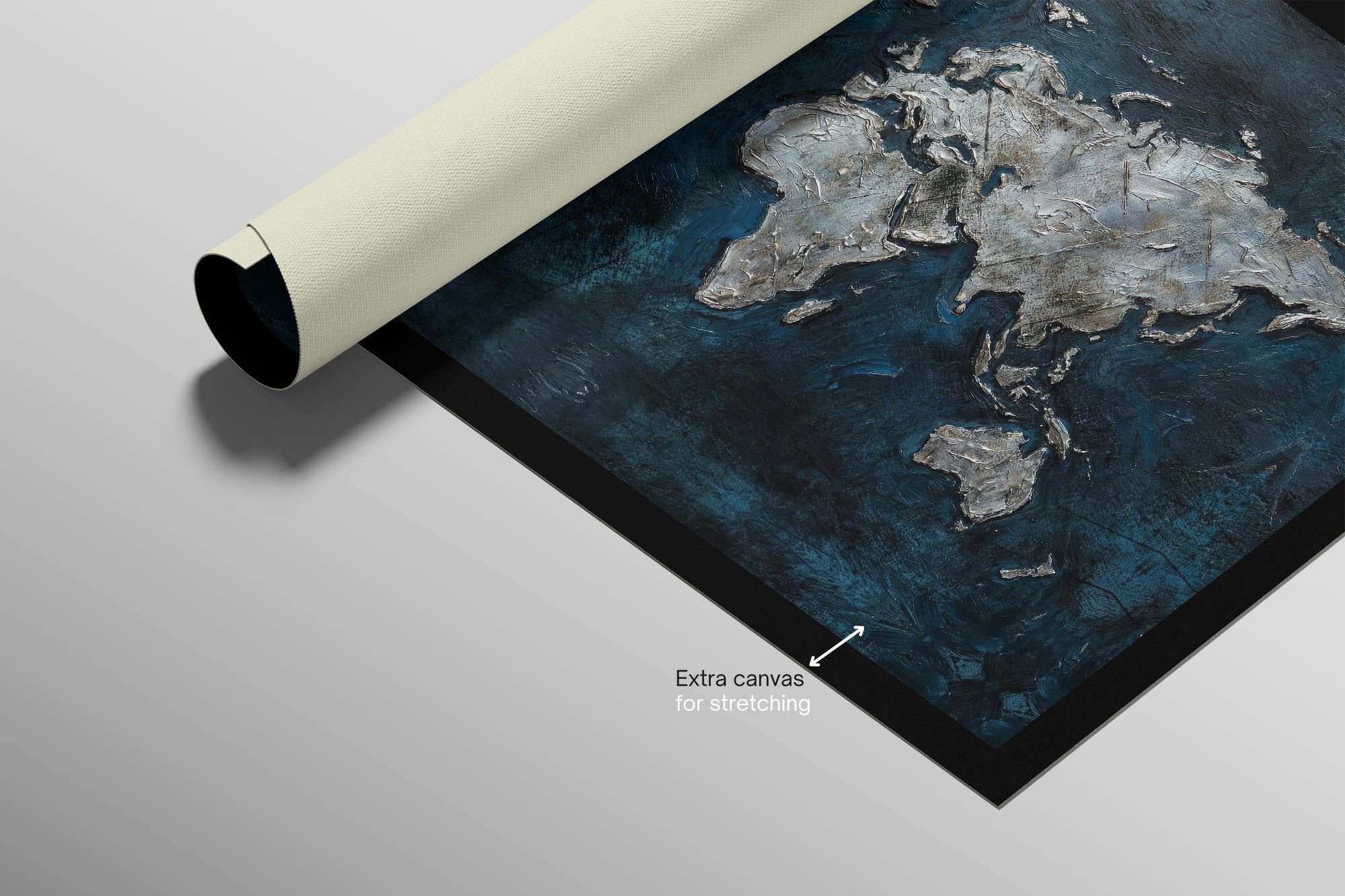 Sapphire Metallic Atlas — 3D Haptic Embossed High-Gloss Luxury Wall Art