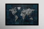 Atlas métallisé saphir — Tableau mural de luxe 3D haptique en relief, ultra-brillant
