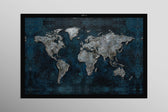 Atlas métallisé saphir — Tableau mural de luxe 3D haptique en relief, ultra-brillant