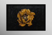 Gilded Obsidian Bloom — 3D Haptic Embossed High-Gloss Luxury Wall Art