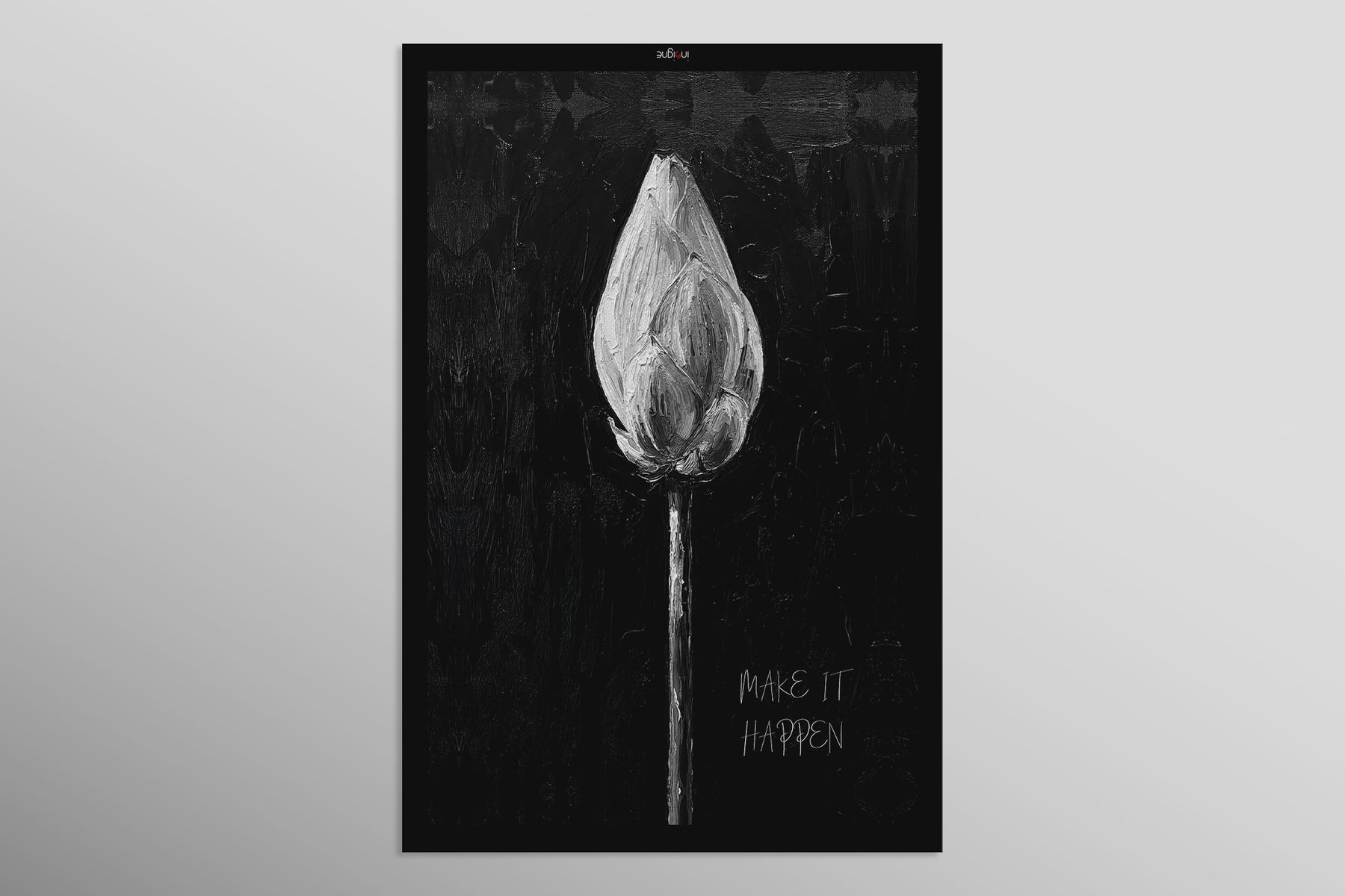 Monochrome Lotus Manifest — A Textured Vow in Black & White