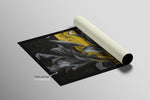 Noir Lilies & Gilded Shadows — 3D Haptic Embossed High-Gloss Luxury Wall Art