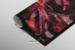 Crimson Velvet Lilies — 3D Haptic Embossed High-Gloss Luxury Wall Art