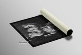 Grazia ossidiana e avorio — Quadro da parete di lusso 3D a rilievo aptico ad alta lucentezza