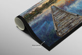 Twilight Pier Reflections — 3D Haptic Embossed High-Gloss Luxury Wall Art