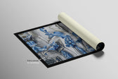 Sapphire Flora Relief — 3D Haptic Embossed High-Gloss Luxury Wall Art
