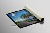 Azure Classic Cruise — 3D Haptic Embossed High-Gloss Luxury Wall Art