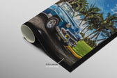 Azure Classic Cruise — 3D Haptic Embossed High-Gloss Luxury Wall Art