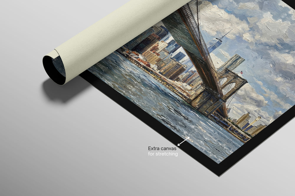 Metropolün Altın Kapısı: Brooklyn Köprüsü — 3D Haptik Kabartmalı Yüksek Parlak Lüks Tablo