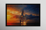 Wächter des Galata-Sonnenuntergangs — 3D-haptisch geprägte Hochglanz-Luxus-Wandkunst
