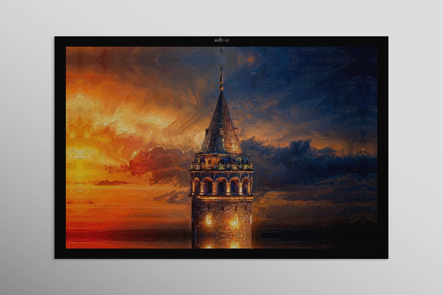 Galata Sunset Sentinel — 3D Haptic Embossed High-Gloss Luxury Wall Art