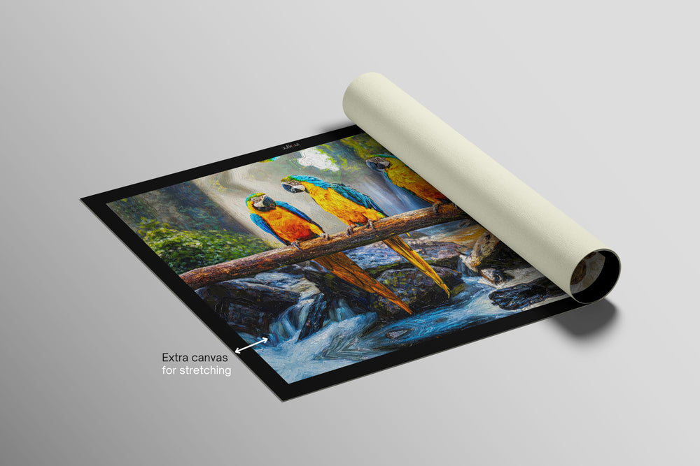 Havre du trio tropical — Œuvre murale de luxe à relief haptique 3D ultra-brillante