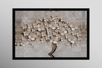 Ivory Floral Symphony — 3D Haptic Embossed High-Gloss Luxury Wall Art
