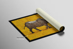 Golden Savannah Sentinel — 3D Haptic Embossed High-Gloss Luxury Wall Art