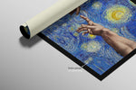 Celestial Touch of Creation — 3D Haptic Embossed High-Gloss Luxury Wall Art