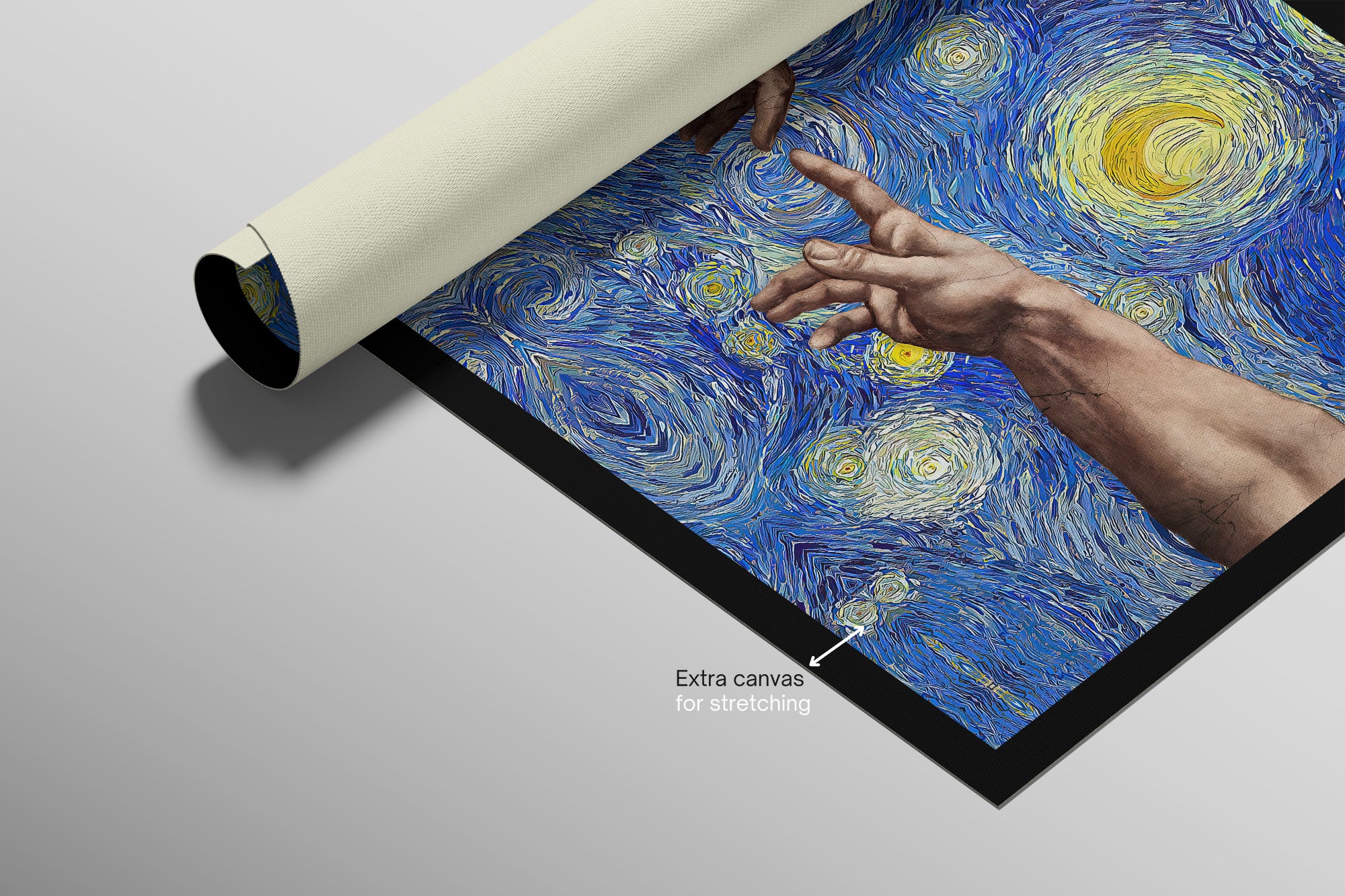 Celestial Touch of Creation — 3D Haptic Embossed High-Gloss Luxury Wall Art