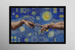 Celestial Touch of Creation — 3D Haptic Embossed High-Gloss Luxury Wall Art
