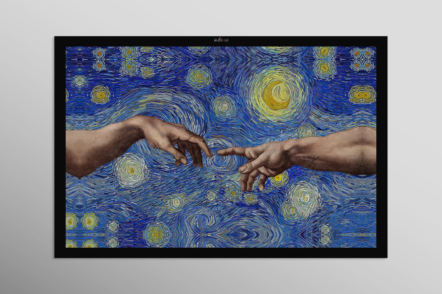 Celestial Touch of Creation — 3D Haptic Embossed High-Gloss Luxury Wall Art