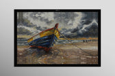 Weathered Shoreline Sentinel — 3D Haptic Embossed High-Gloss Luxury Wall Art