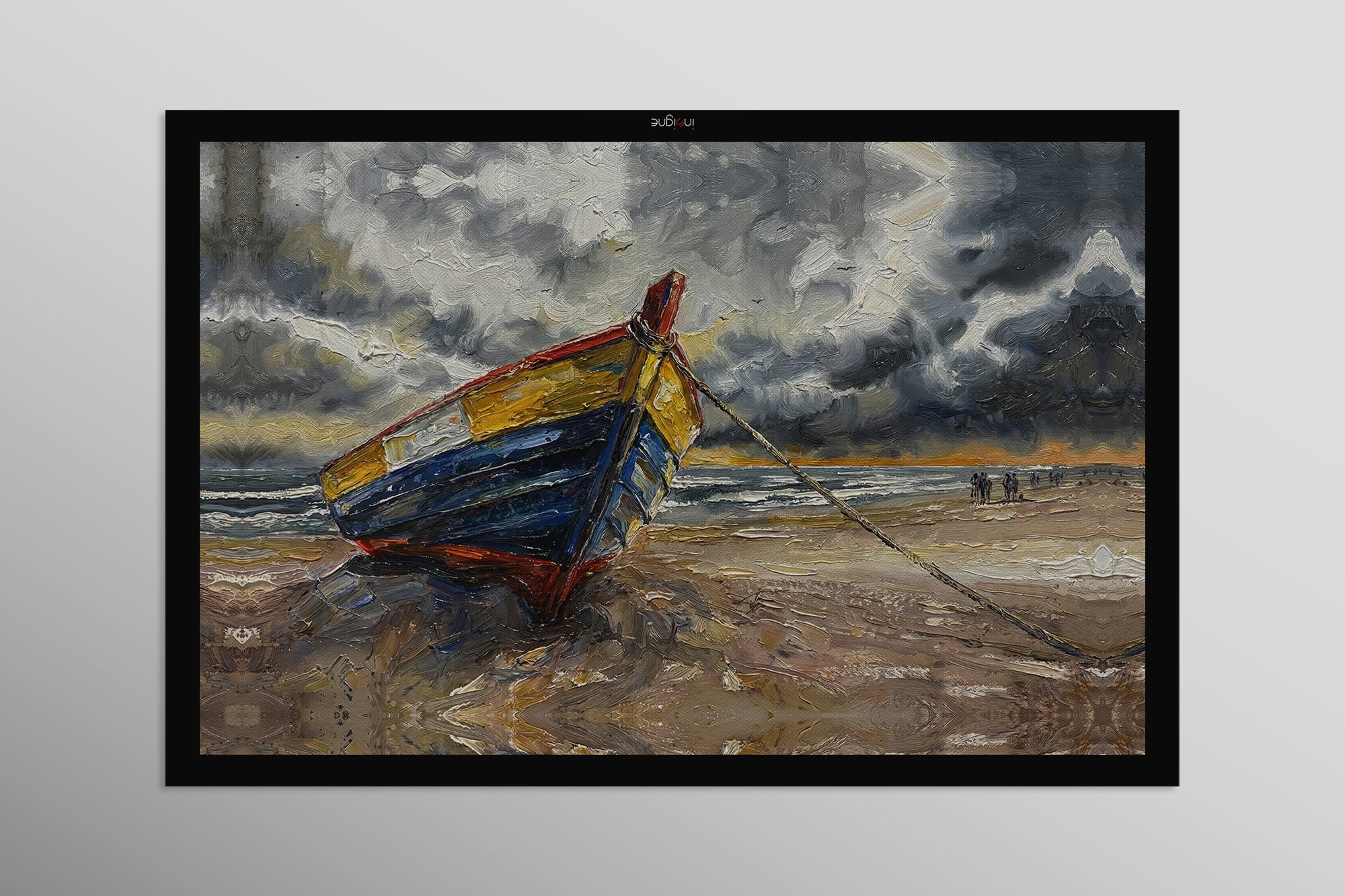 Weathered Shoreline Sentinel — 3D Haptic Embossed High-Gloss Luxury Wall Art