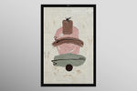 Mocha & Rose Abstract Stack — 3D Haptic Embossed High-Gloss Luxury Wall Art