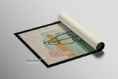 Follaje abstracto salvia y pétalo — Arte mural de lujo 3D háptico en relieve de alto brillo
