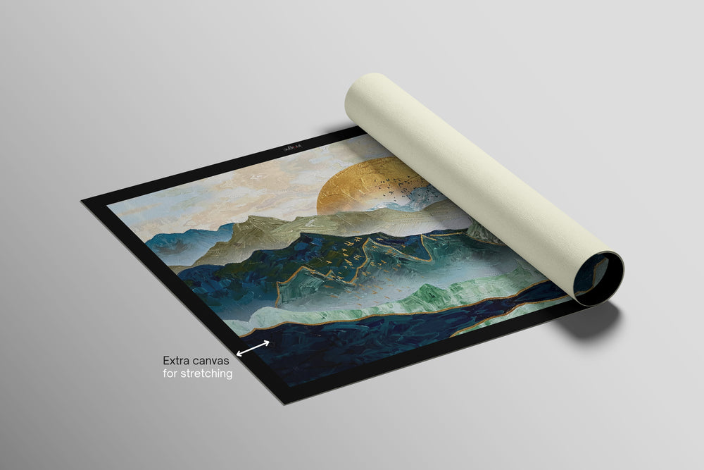 Golden Summit Peaks — 3D Haptic Embossed High-Gloss Luxury Wall Art