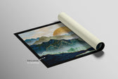 Golden Summit Peaks — 3D Haptic Embossed High-Gloss Luxury Wall Art