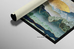 Golden Summit Peaks — 3D Haptic Embossed High-Gloss Luxury Wall Art