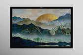 Golden Summit Peaks — 3D Haptic Embossed High-Gloss Luxury Wall Art
