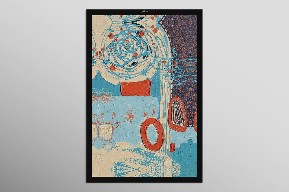 Cosmic Tide Doodles — 3D Haptic Embossed High-Gloss Luxury Wall Art