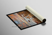 Amber Coastline Reverie — 3D Haptic Embossed High-Gloss Luxury Wall Art