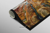 Amber Coastline Reverie — 3D Haptic Embossed High-Gloss Luxury Wall Art