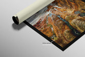 Amber Coastline Reverie — 3D Haptic Embossed High-Gloss Luxury Wall Art