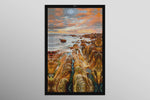 Amber Coastline Reverie — 3D Haptic Embossed High-Gloss Luxury Wall Art