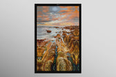 Amber Coastline Reverie — 3D Haptic Embossed High-Gloss Luxury Wall Art
