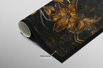 Gilded Ember Lilies — 3D Haptic Embossed High-Gloss Luxury Wall Art